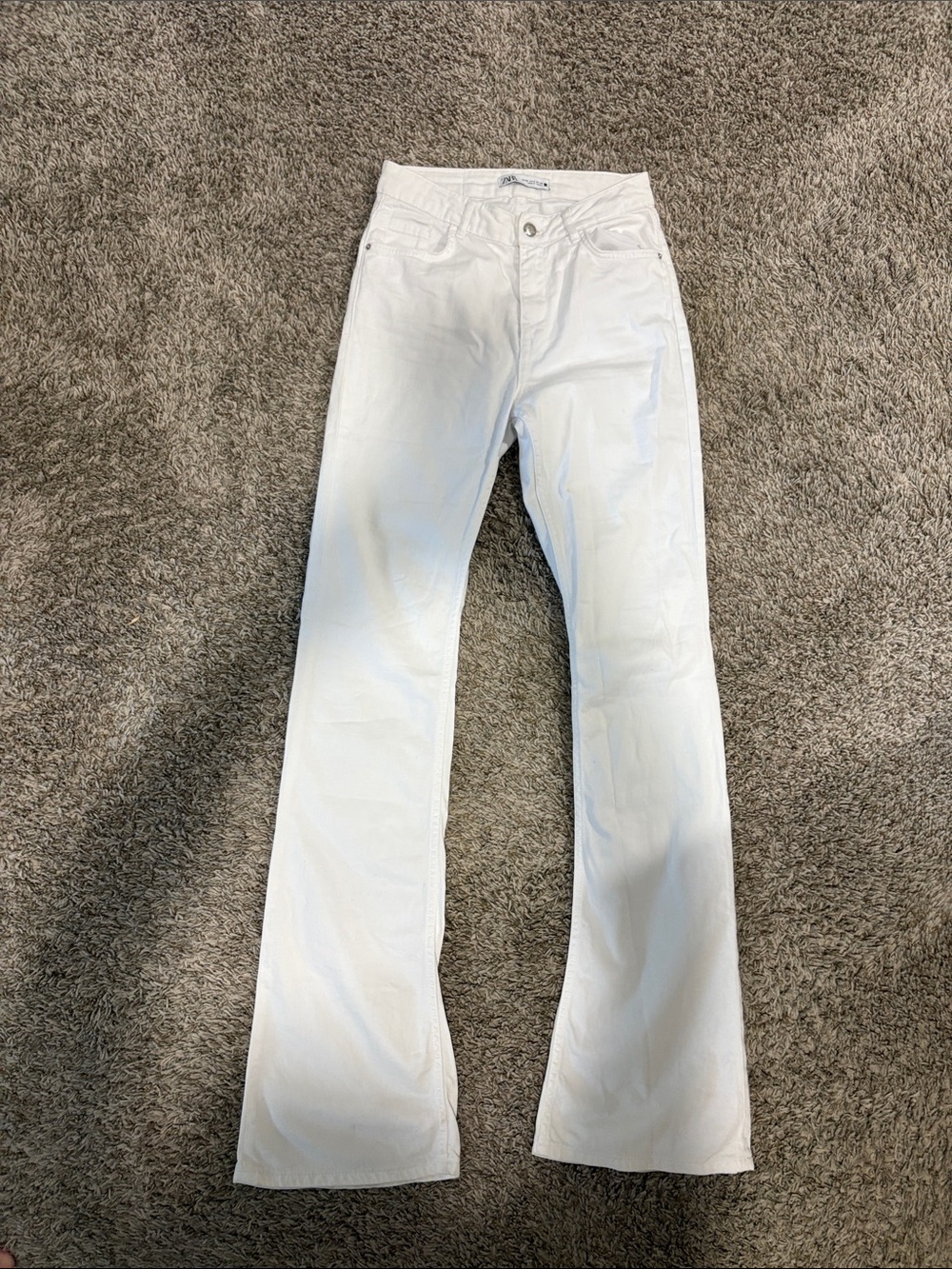 Zara White Flared Jeans - Women's Wide Leg